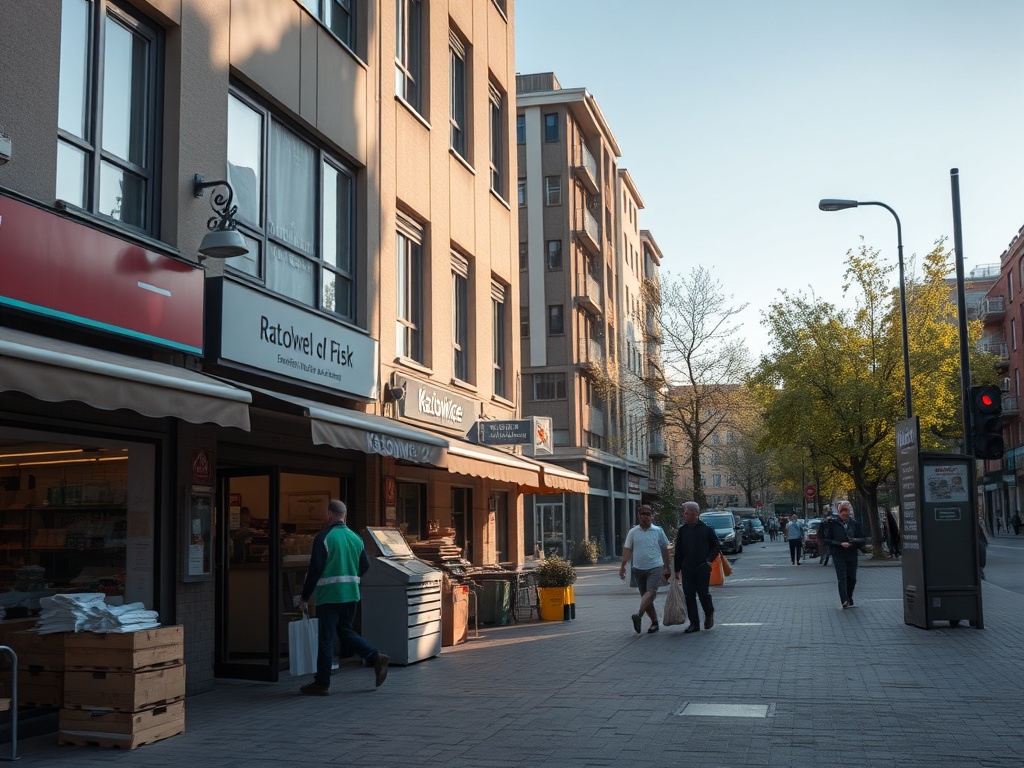 Mapa Katowic z zaznaczonymi inwestycjami Funduszy Europejskich