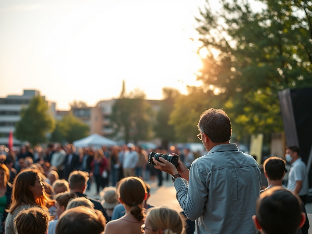 Uczestnicy grający w grę miejską w Katowicach, odkrywający jego sekrety.