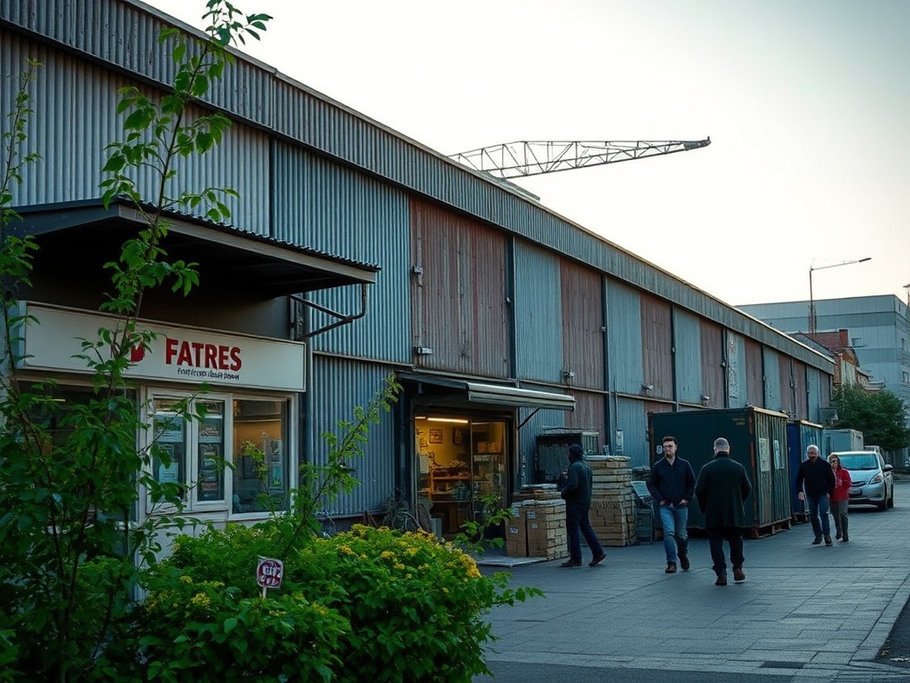 Wizualizacja nowoczesnego hangaru lotniczego w Katowice Airport oraz logo Europejskiego Kongresu Gospodarczego, symbolizujące rozwój i inwestycje w Katowicach.