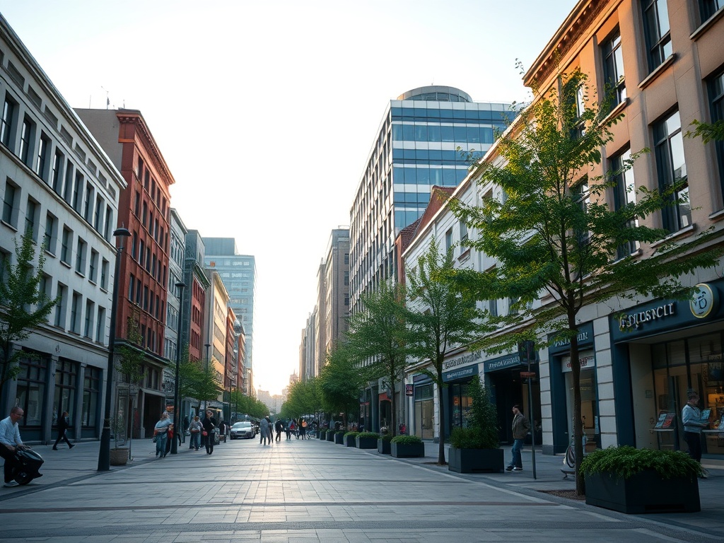 Mapa Katowic z zaznaczonymi kluczowymi punktami dyskusji o demografii i rozwoju miasta.